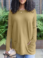 NewLong Sleeve Thumbhole Sweater Pocket Tunic