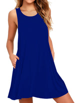 Plus Size Casual Tank Dress with Pockets