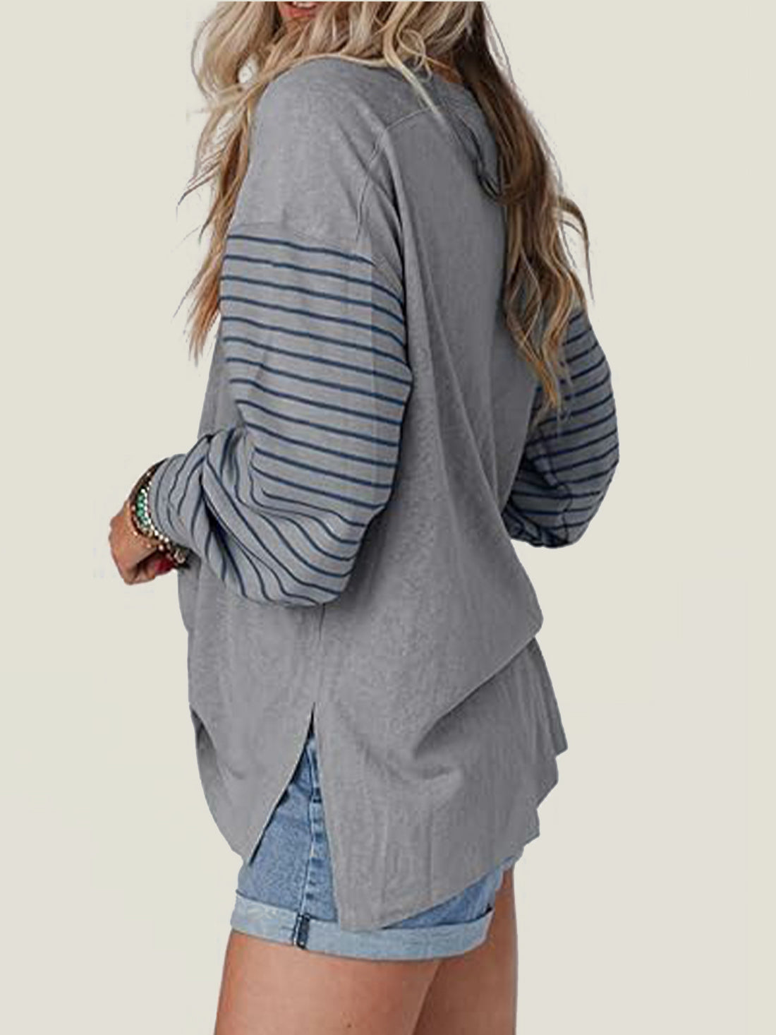 Women's Cute Color Block Long Sleeve Casual Top