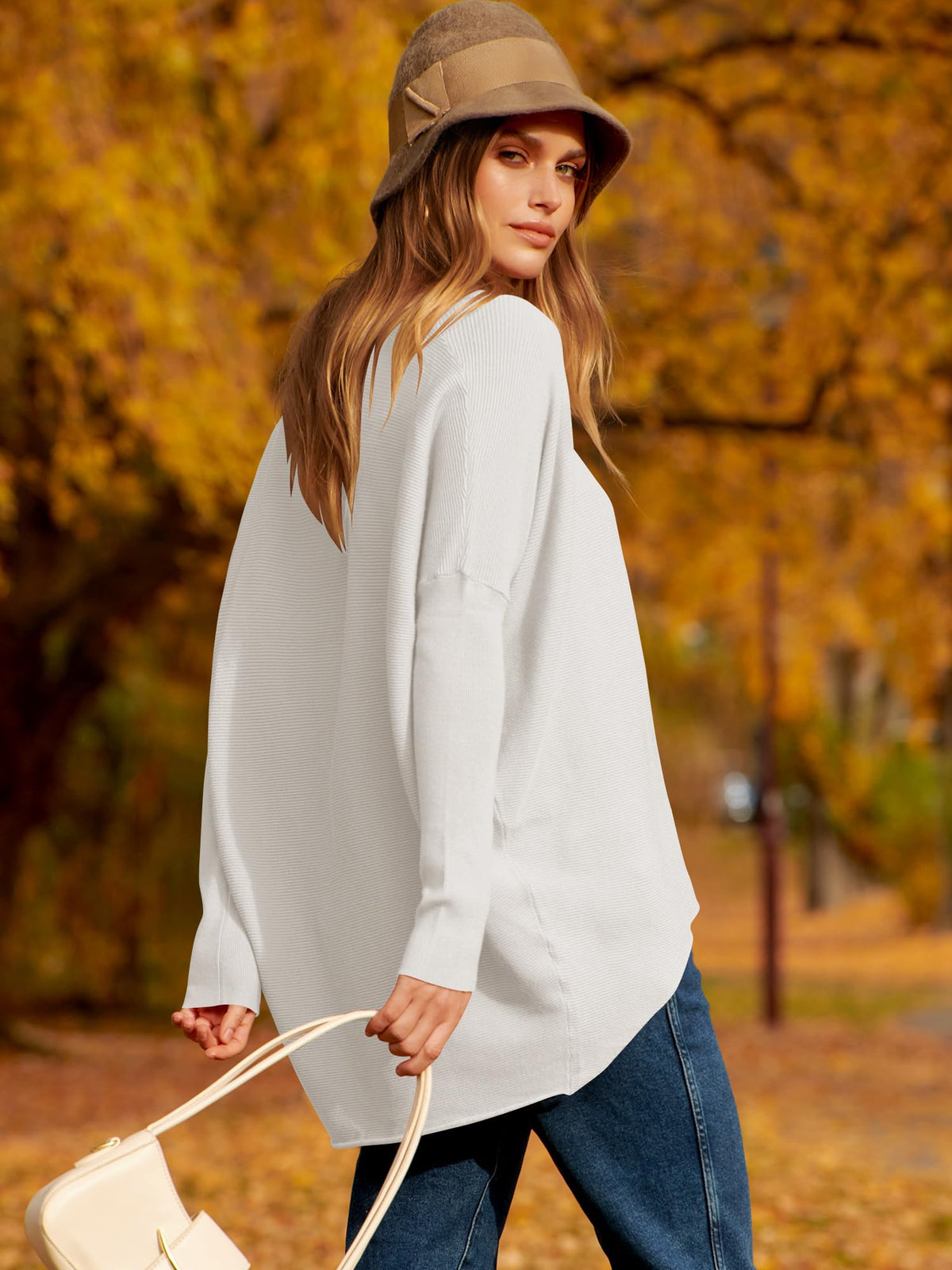Hot Sale Oversized Dolman Sleeve Knitted Pullover