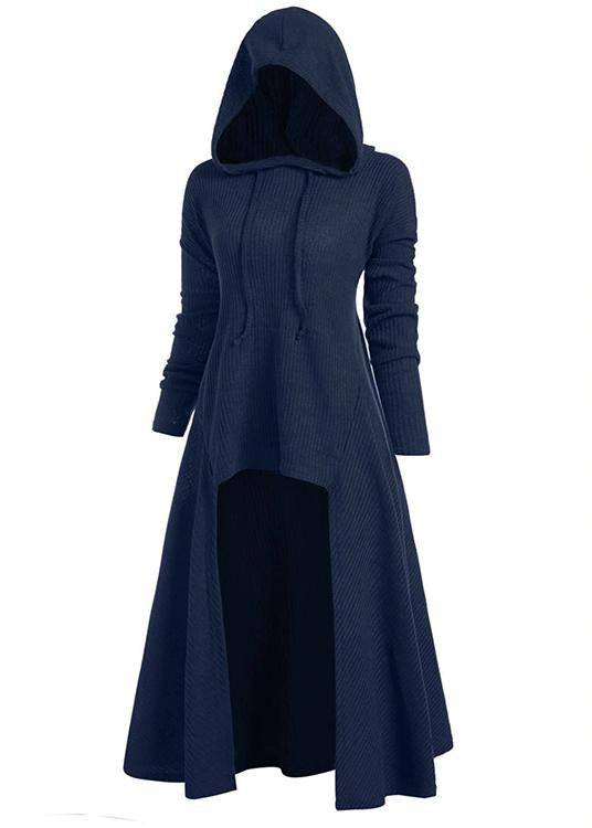 Hooded High Low Drop Shoulder Longline Sweater
