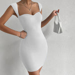 Sleeveless Knit Wrap Hip Dress
