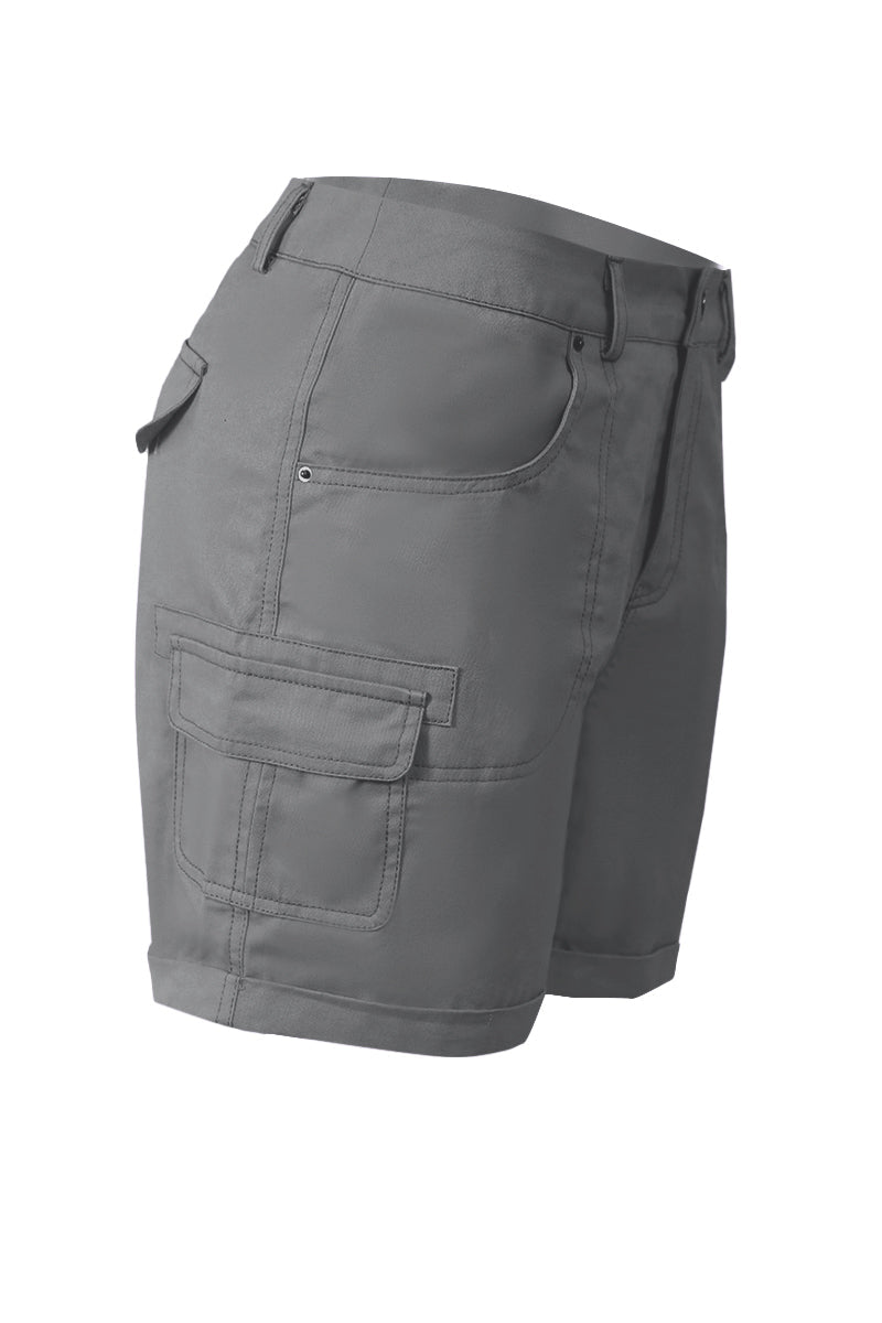 Solid Stitch Trim Roll Hem Shorts