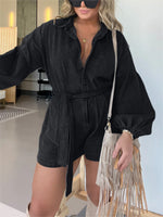 Women's Denim Button Down Romper
