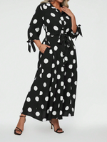 Women's Elegant Polka Dot Long Dress