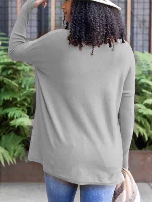 NewLong Sleeve Thumbhole Sweater Pocket Tunic
