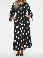 Women's Elegant Polka Dot Long Dress