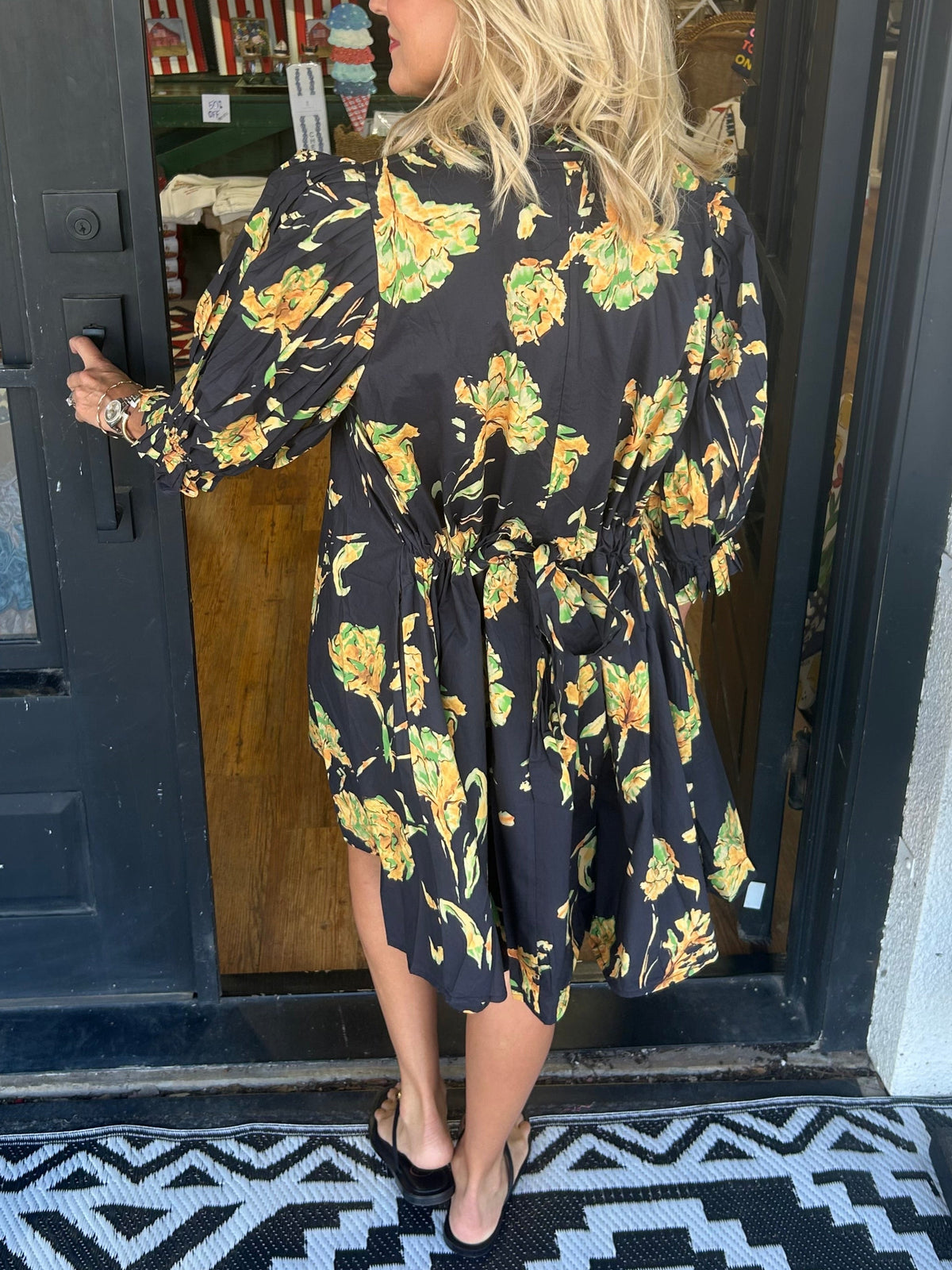 Women's Puff Sleeve Floral Print Mini Dress