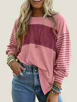 Women's Cute Color Block Long Sleeve Casual Top