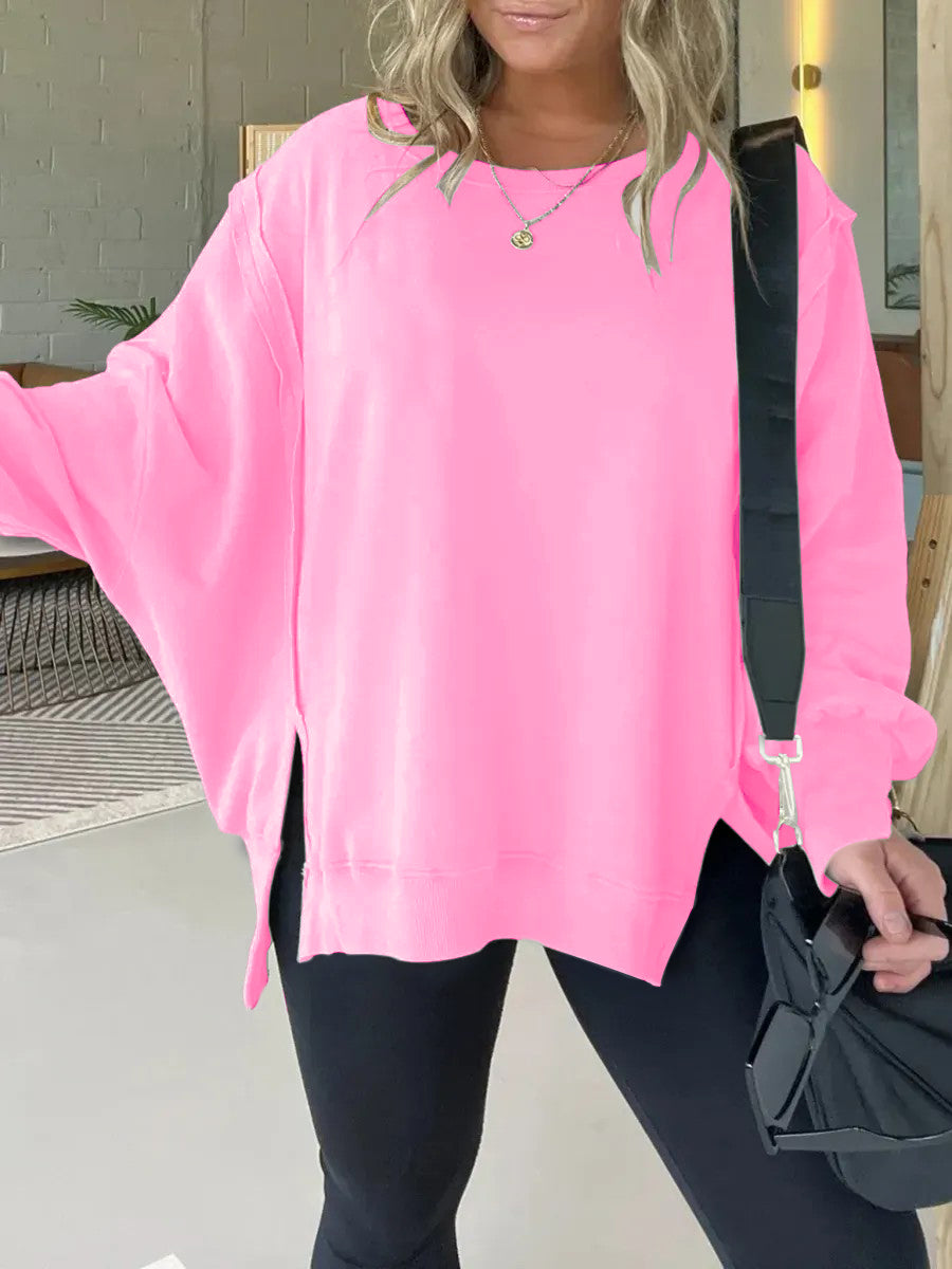 Oversized Dolman Sleeves Cropped Sweatshirt