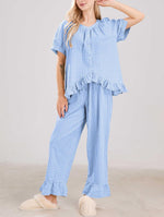 Women's2 Piece Gingham Pajama Set