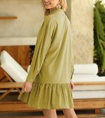 Women's Fashion Loose Button Down Shirt Dress