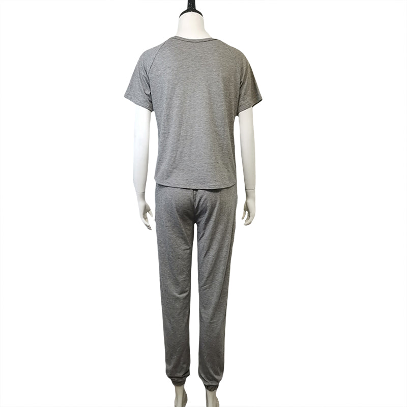 Loose Short-sleeved Button Casual Set