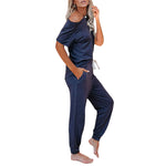 Loose Short-sleeved Button Casual Set