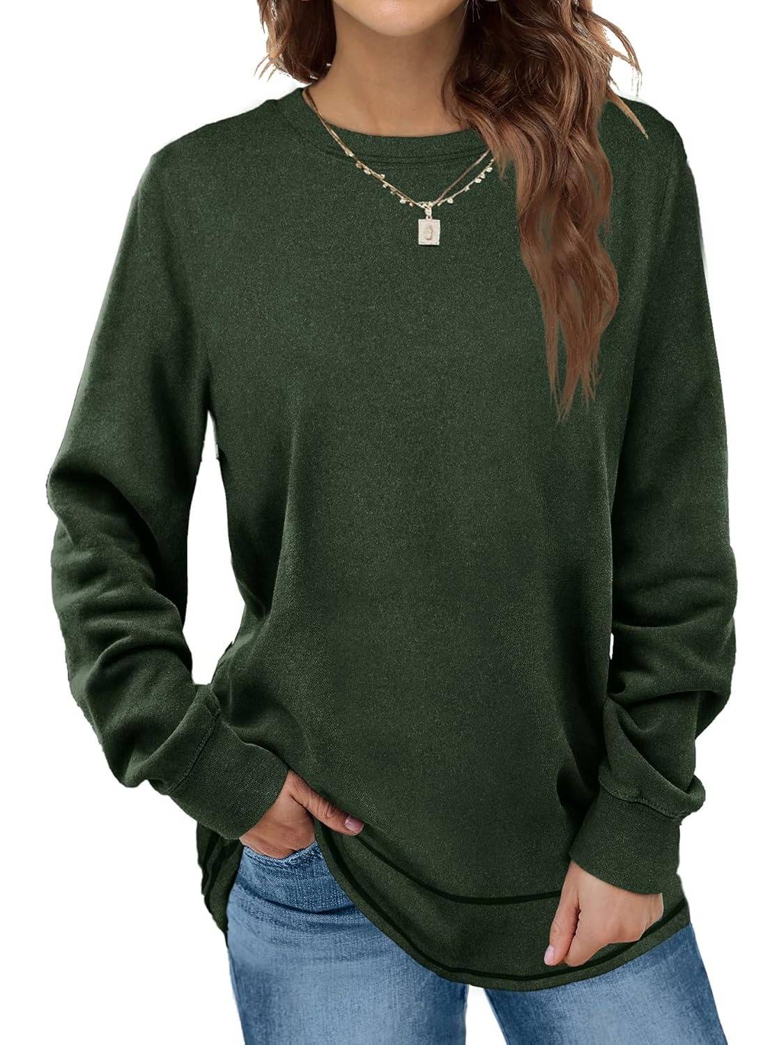 Women's Crewneck Long Sleeve Tunic Tops