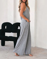 Pocket Jumpsuit Relaxed Casual Pants
