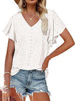 Women's Hollow Waistband Ruffle Sleeve T-shirt