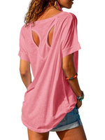 Women's Open Back Workout Casual Athlete T-Shirts