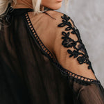 Spring Sexy See-through V-neck Lace Chiffon