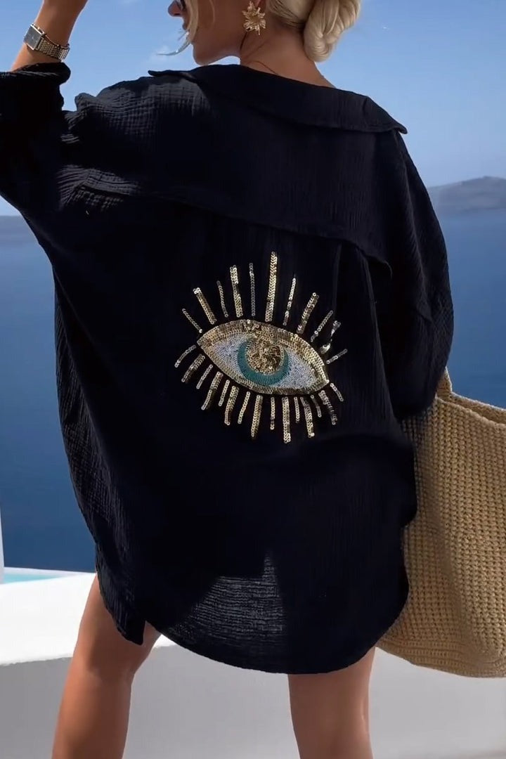 Women's Casual Sequin Beaded Shirts