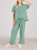 Women's2 Piece Gingham Pajama Set