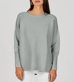 Women's Long Batwing Sleeve Ribbed Knit Sweater