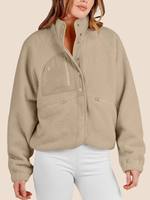 Women'sButton Down Fuzzy Fleece Jacket