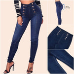 Double Breasted High Waist Skinny Jeans
