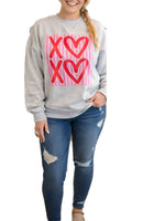Valentine?¡¥s Day Heart-print Striped Sweatshirt