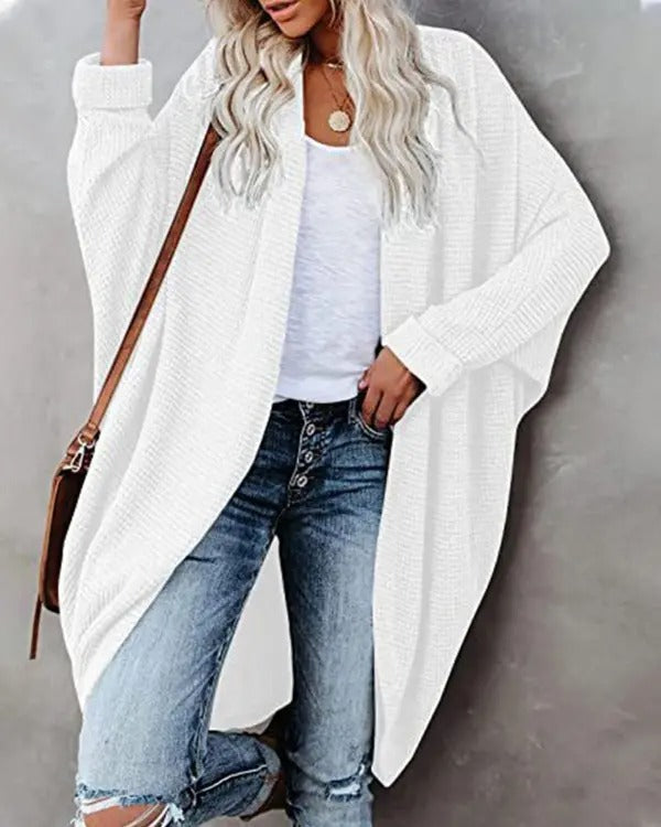Women's Batwing Sleeve Open Front Longline Coat