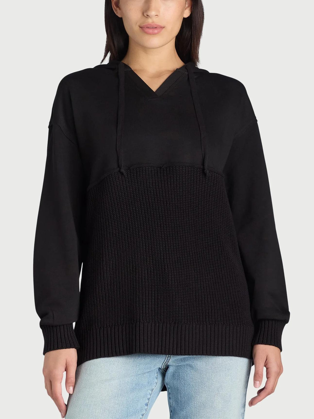 Women's Casual Mix Media Hoodie