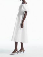 Fluttering Strapless Puffy Sleeve Dress