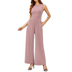 Women's Solid Sleeveless Wide Leg Jumpsuit
