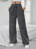Solid Drawstring Slant Pocket Sweatpants