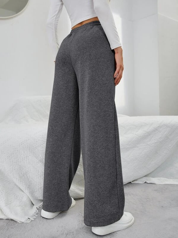 Solid Drawstring Slant Pocket Sweatpants