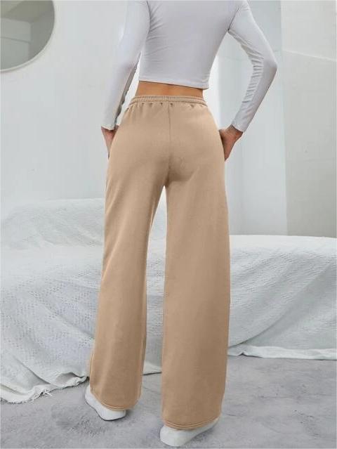 Solid Drawstring Slant Pocket Sweatpants