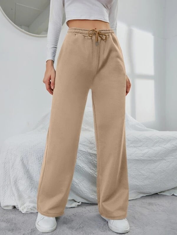 Solid Drawstring Slant Pocket Sweatpants