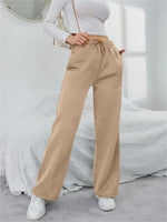 Solid Drawstring Slant Pocket Sweatpants