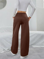 Solid Drawstring Slant Pocket Sweatpants