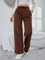 Solid Drawstring Slant Pocket Sweatpants