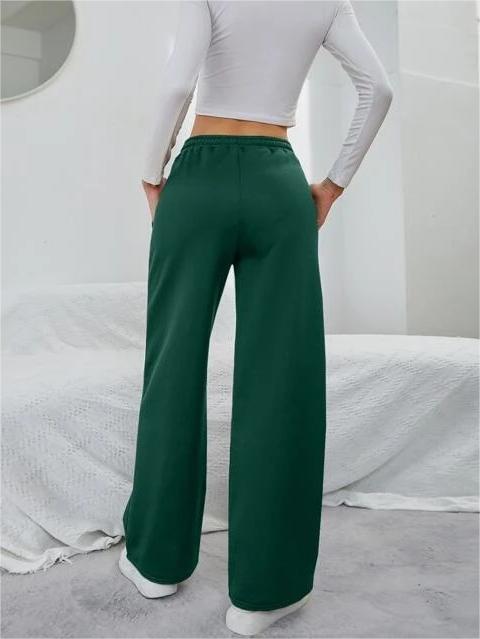 Solid Drawstring Slant Pocket Sweatpants