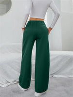 Solid Drawstring Slant Pocket Sweatpants