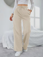 Solid Drawstring Slant Pocket Sweatpants