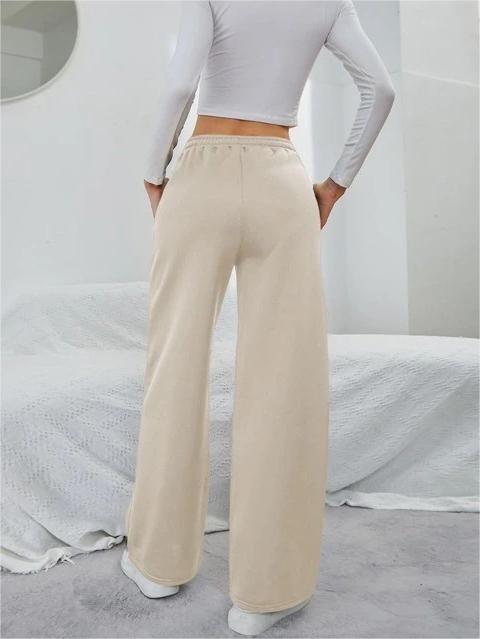 Solid Drawstring Slant Pocket Sweatpants