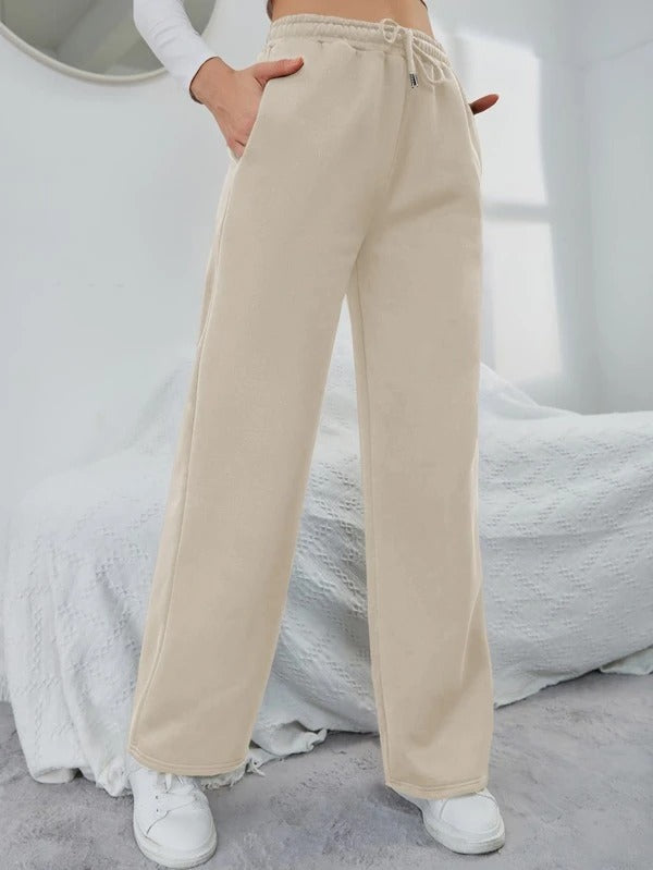 Solid Drawstring Slant Pocket Sweatpants