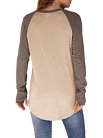 Women's Tunic Curved Hem Thumb Hole Shirts
