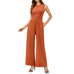 Women's Solid Sleeveless Wide Leg Jumpsuit