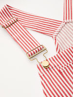 Women's Striped Wide Leg Overalls