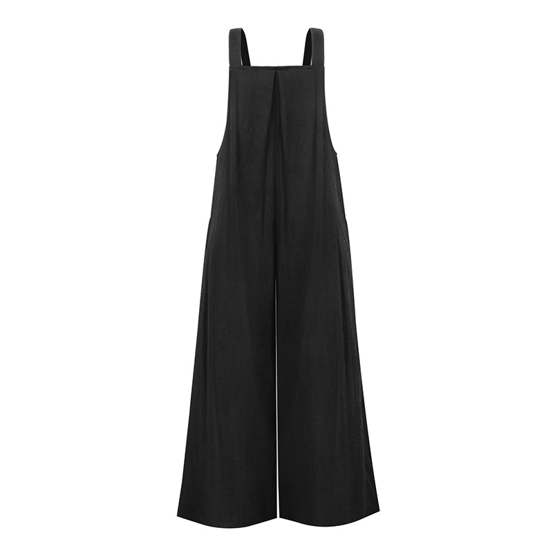 Pocketed Cotton And Linen Breathable Wide Leg Pants