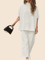 Women's Casual Batwing Sleeve Pullover Top and Wide Leg Set